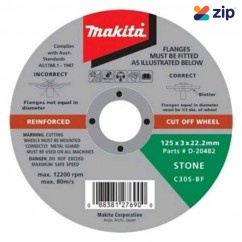 Makita D-20482-10 - 125mm Masonry Cutting & Grinding Wheel - 10 Pack